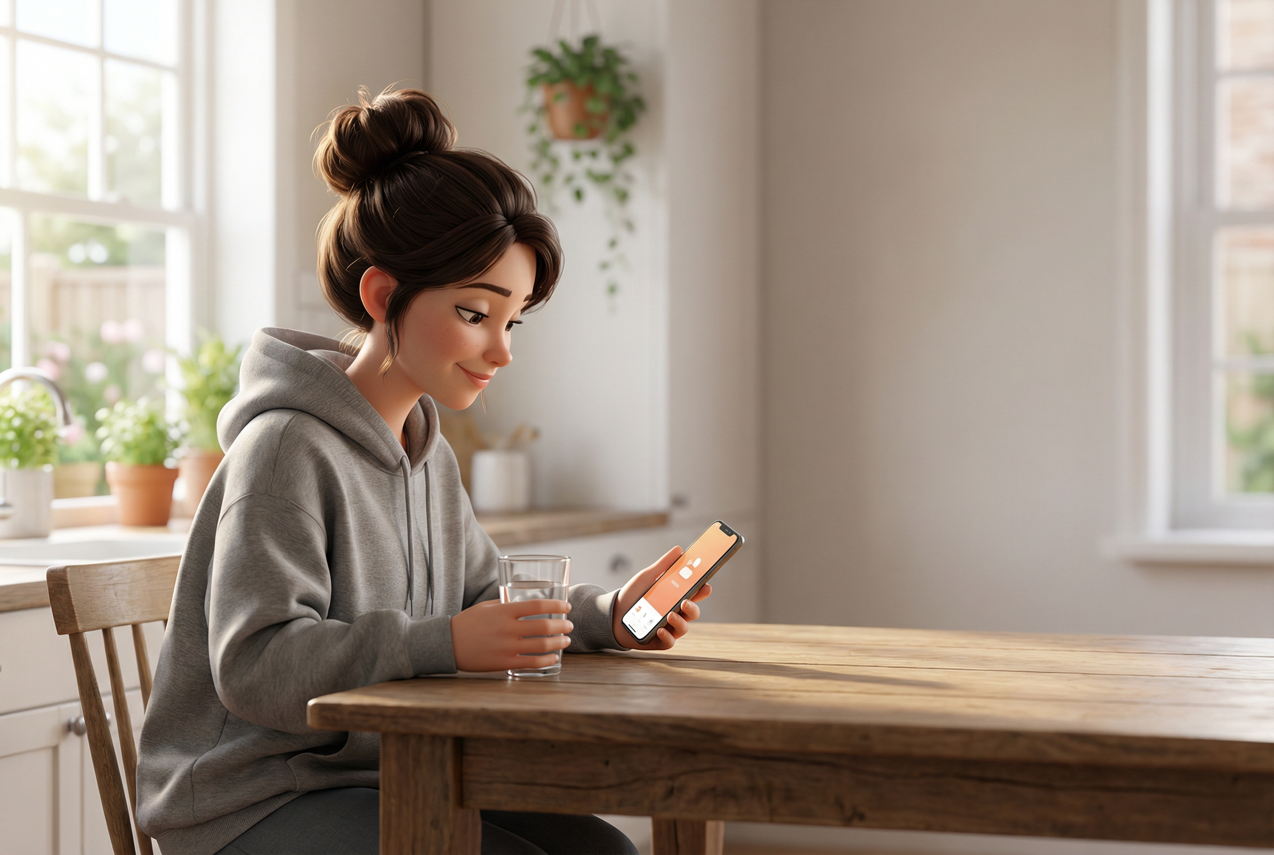 Serenity at a desk with coffee, notebook, and morning light